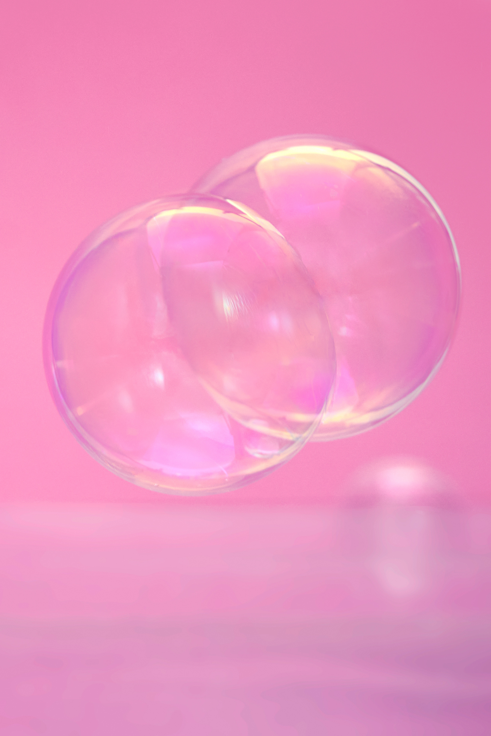 Bubbles on Pink Background
