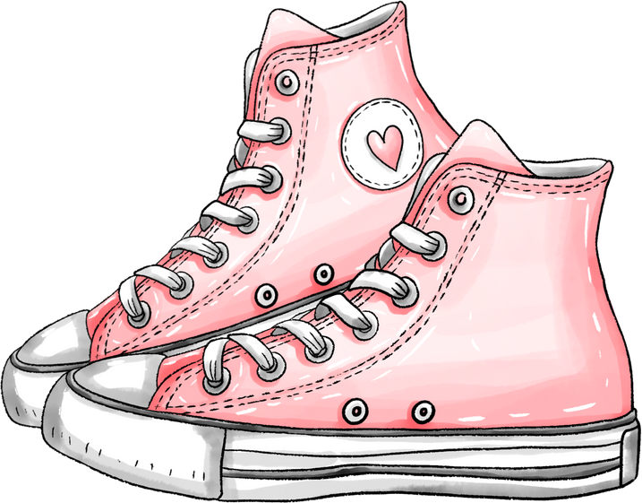 Pink Sneakers Illustration